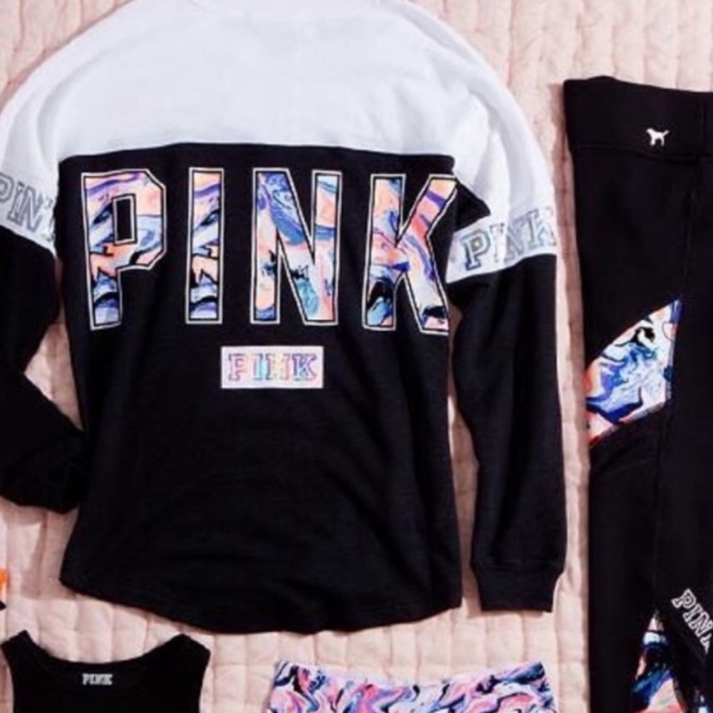 Rare vs pink set marble ultimate set reversible varsity mesh super cute